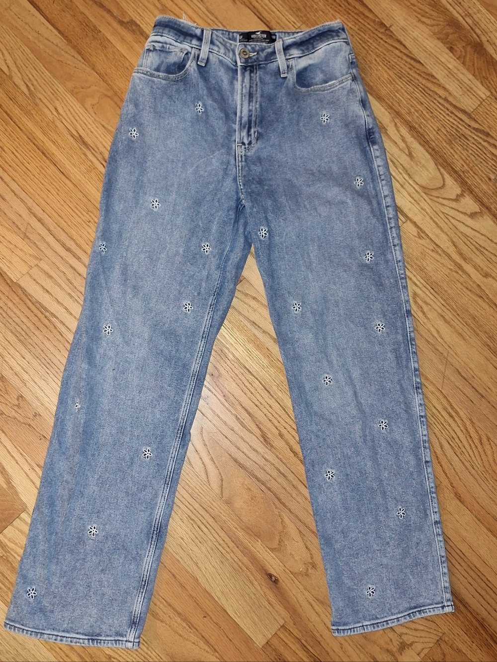 Hollister Floral Ultra High Rise Dad Jeans Sz 6 28R Womens Vintage Stretch